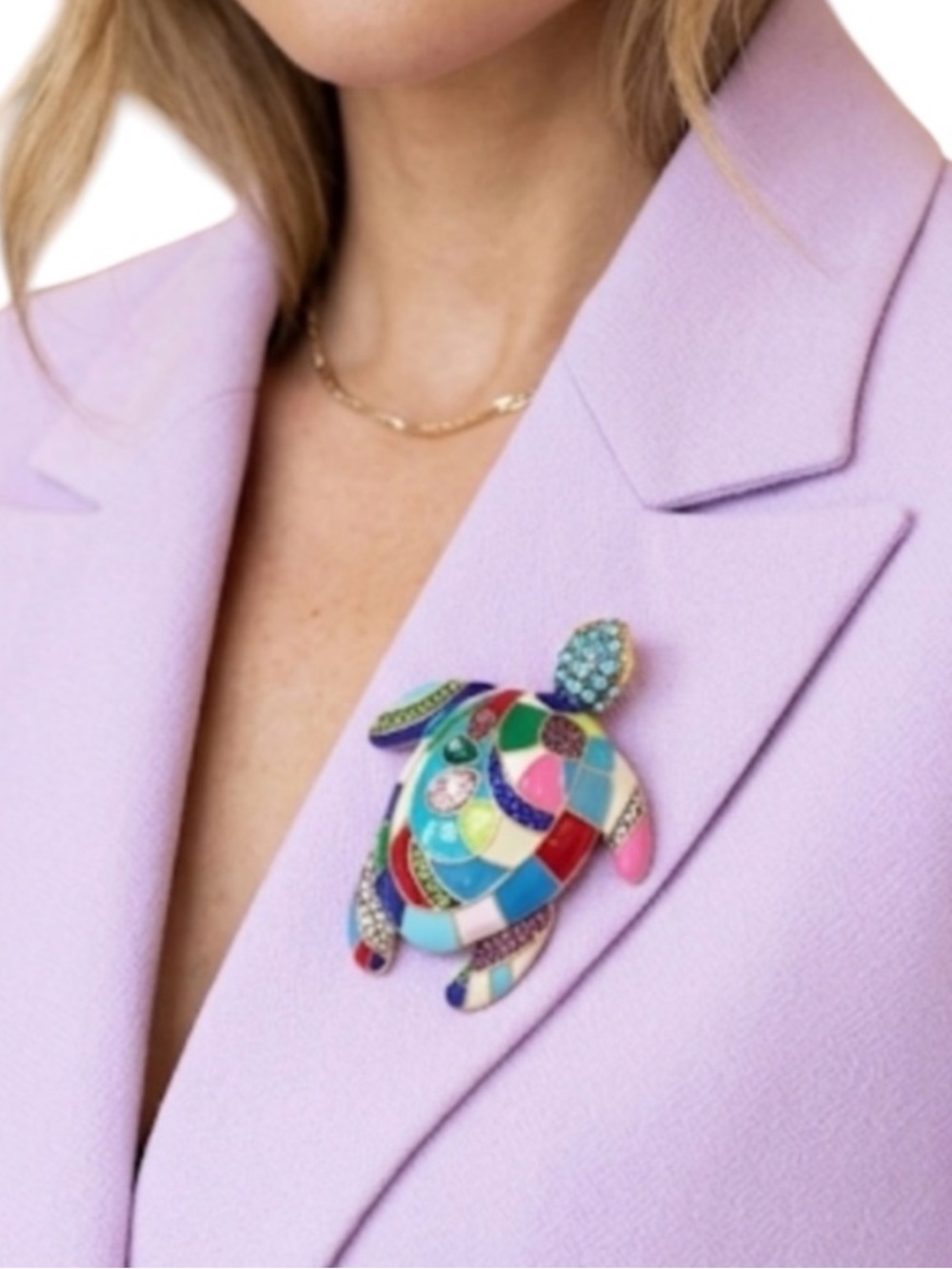 Mosaic Turtle Brooch Pin NWT Colorful Coastalcore Beach Nautical Summer Trend